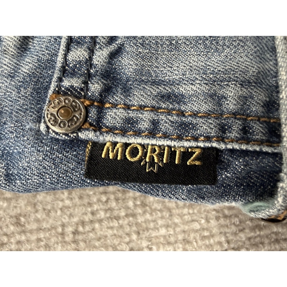 Moritz Jeans Mens 30x30 Blue Denim Straight Leg Distressed Carlo TM754-J Greece - Picture 4 of 12